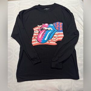 The Rolling Stones Steel Wheels Graphic T-shirt Men Medium Black Long Sleeve XL